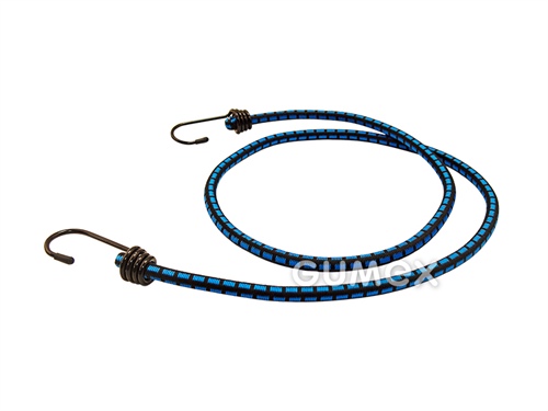Gummiseile mit Haken, Durchmesser 8mm, Länge 500mm, Gummifaser/PP-Geflecht, 